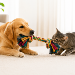 🐾Color Twist Tug Rope Toy for Dogs & Cats